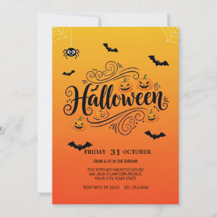 Spooky Halloween Party Invitation Kaart
