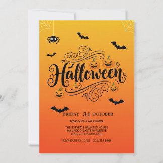 Spooky Halloween Party Invitation Kaart