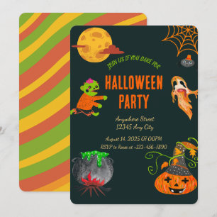 Spooky Halloween Party Invitation Kaart