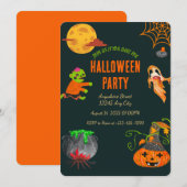 Spooky Halloween Party Invitation Kaart (Voorkant / Achterkant)