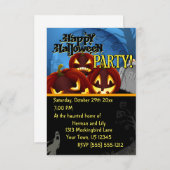 Spooky Halloween Party Invitation Kaart (Voorkant / Achterkant)