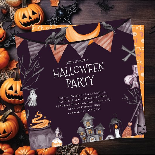 Spooky Halloween Party Invitation Kaart