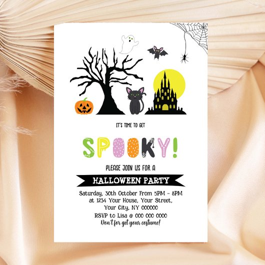 Spooky Halloween Party Invitation Kaart