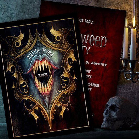 Spooky Halloween Party Invitation Kaart