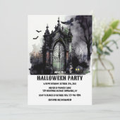 Spooky Halloween Party Invitation Kaart (Staand voorkant)