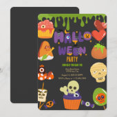 Spooky Halloween Party Invitation Kaart (Voorkant / Achterkant)
