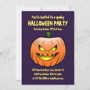 Spooky Halloween Party Invitation Kaart