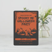 Spooky Halloween Party Invitation Orange Black (Debout devant)