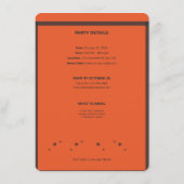 Spooky Halloween Party Invitation Orange Black (Dos)