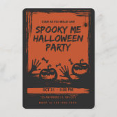 Spooky Halloween Party Invitation Orange Black (Devant)