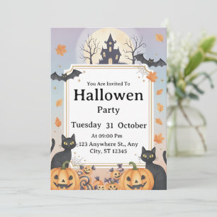 Spooky Halloween Party Uitnodiging   Bewerkbare te