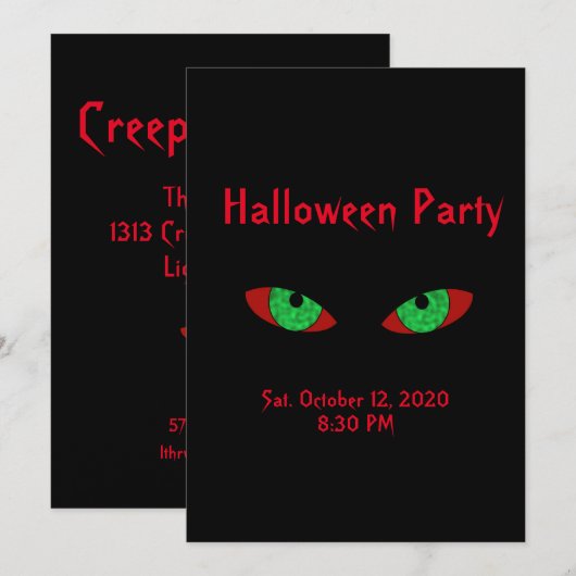 Spooky Halloween Party-uitnodigingen Kaart (Voorkant / Achterkant)