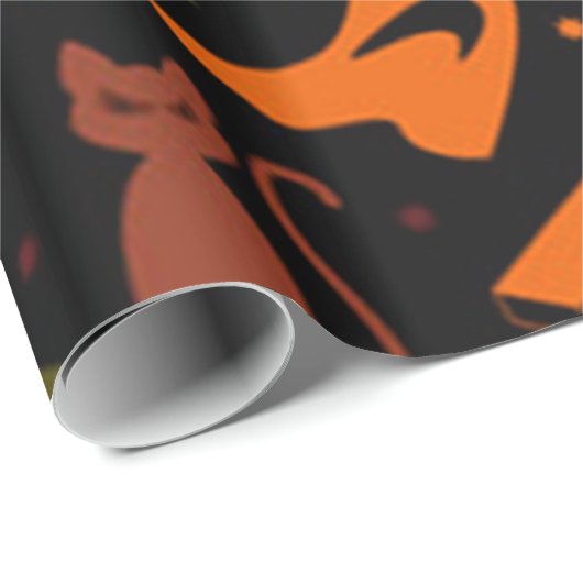 Spooky Halloween Pattern Cadeaupapier (Rol Hoek)