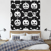 Spooky Halloween Pattern Canvas Afdruk (Insitu (Slaapkamer))