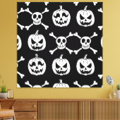 Spooky Halloween Pattern Canvas Afdruk (Insitu (Woonkamer))