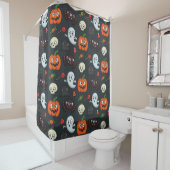 Spooky Halloween Pattern Douchegordijn (In situ)