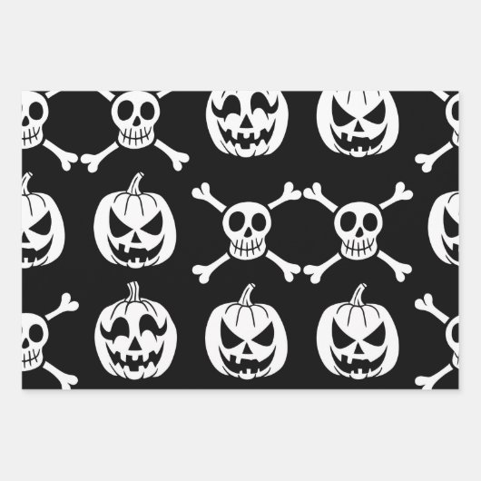 Spooky Halloween Pattern Inpakpapier Vel (Voorkant 2)