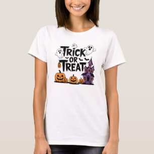 Spooky Halloween plezier met geesten en pompoenen T-shirt