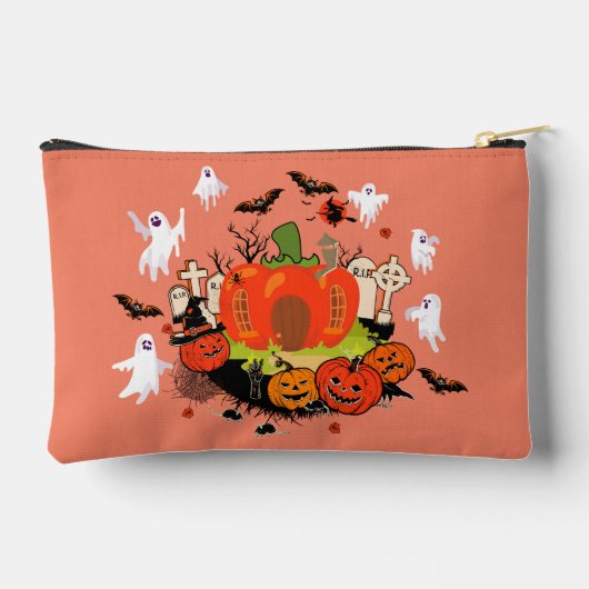 Spooky Halloween Pompoen Graveyard Scene Etui (Achterkant)