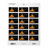 Spooky Halloween pompoen retour adres label (Full Sheet)