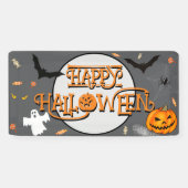 Spooky Halloween pompoenen, vleermuizen, spoken, s Spandoek (Horizontaal)