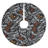 Spooky Halloween-pompoenen zeggen getitreerd patro Kerstboom Rok (Voorkant)