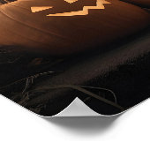 Spooky Halloween Porch Decor met Jack-o'-Lanterns Poster (Hoek)
