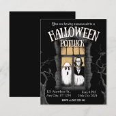 Spooky Halloween Potluck Invitation Kaart (Voorkant / Achterkant)