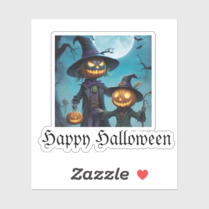 Spooky Halloween Pumpkin Duo Sticker