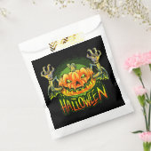 Spooky Halloween Pumpkin Favor Bag Bedankzakje (Gezegeld)