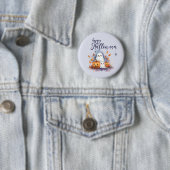 Spooky Halloween Pumpkin Ghost Button (In situ)