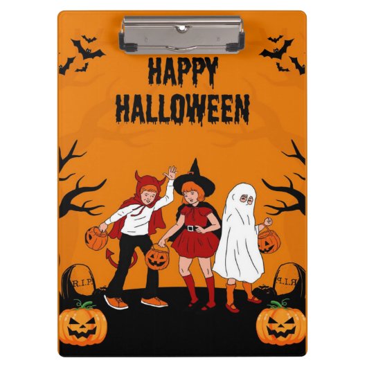 Spooky Halloween – Pumpkin, Ghost & Klembord (Voorkant)