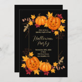 Spooky Halloween Pumpkin Party Uitnodiging (Voorkant / Achterkant)