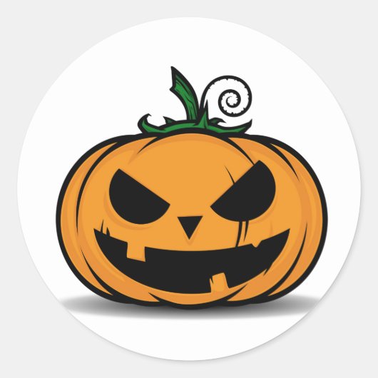 Spooky Halloween Pumpkin Ronde Sticker (Voorkant)