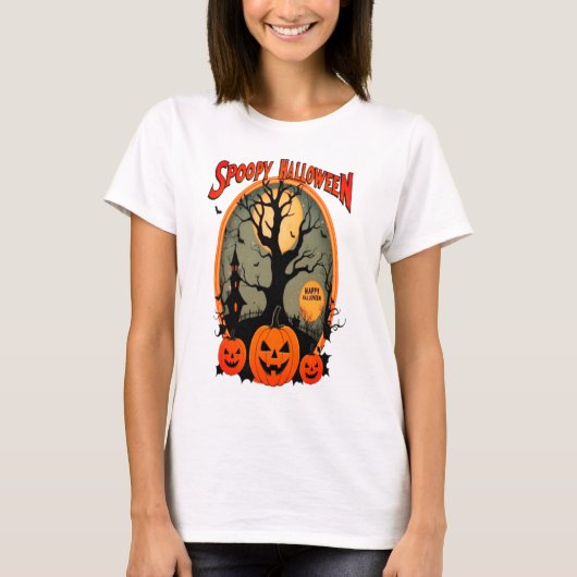 Spooky Halloween Pumpkin Tshirt (Voorkant)