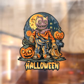 Spooky Halloween Scarecrow Trick-or-Treer Raamsticker (Vel 2)