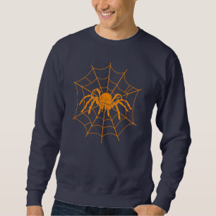 Spooky Halloween Scary Oranje Spin Web Trui