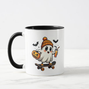Spooky Halloween Schaatsen Pompoen Spice Ghost Her Mok