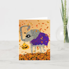 Spooky Halloween Schattige Elephant BLANK Wenskaar Bedankkaart