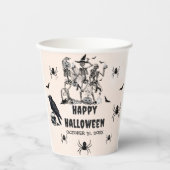 Spooky Halloween Schattige Ghost Verjaardagsfeest Papieren Bekers (Voorkant)