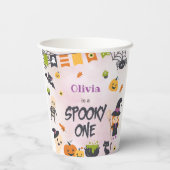 Spooky Halloween Schattige Ghost Verjaardagsfeest Papieren Bekers (Achterkant)