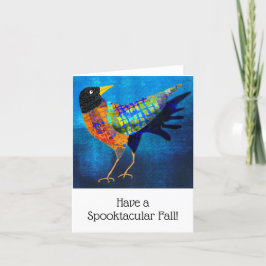 Spooky Halloween Schattigee Crow BLANK Wenskaart Bedankkaart