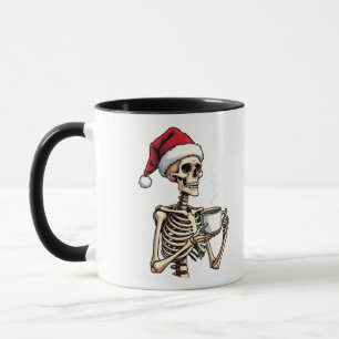 Spooky Halloween Sipping Coffee Christmas Santa Mok