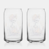 Spooky Halloween Skeleton Drinkware Set Can Glass Blikvorm Glas (Achterkant)