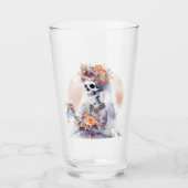 Spooky Halloween Skeleton Glass Cup Glas (Voorkant)