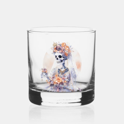Spooky Halloween Skeleton Glass Whisky Glas (Voorkant)