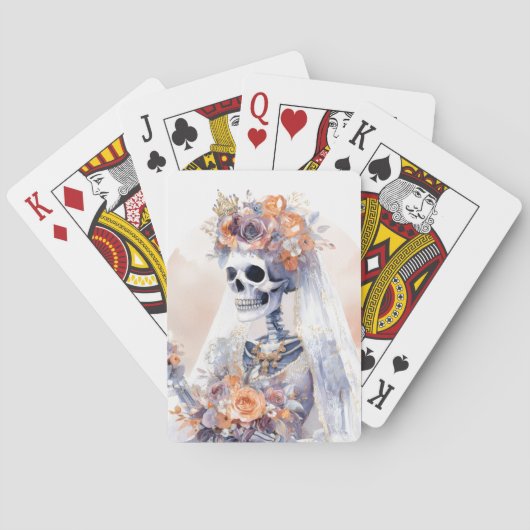 Spooky Halloween Skeleton Poker kaarten (Achterkant)