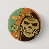 Spooky Halloween Skull  | Pin-Button Ronde Button 5,7 Cm (Voorkant)