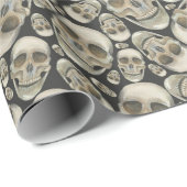 Spooky Halloween Skulls Pattern Cadeaupapier (Rol Hoek)