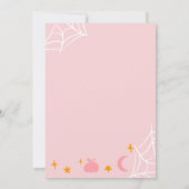Spooky Halloween Spider web schattig roze baby sho Kaart (Achterkant)